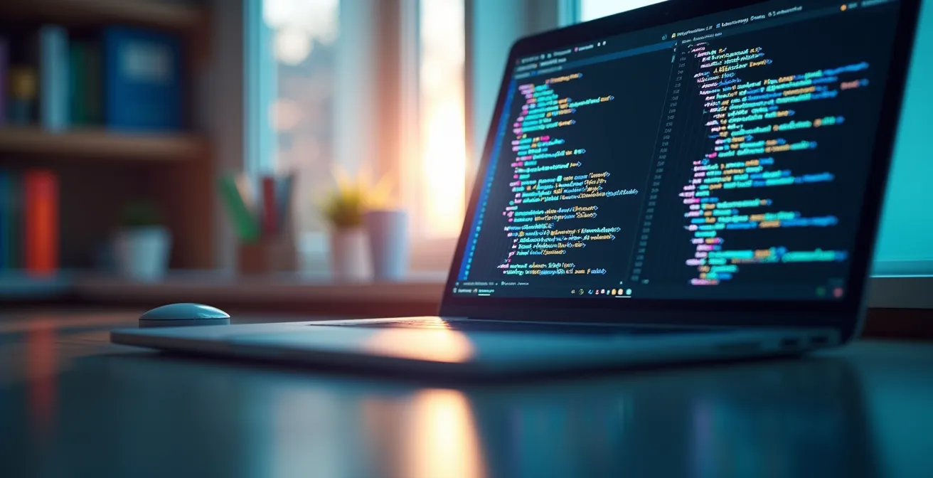 Illustration symbolique montrant comment le CSS transforme la structure sémantique HTML en une interface utilisateur visuelle et intuitive