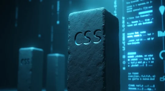 Illustration symbolique représentant CSS comme un pilier méconnu supportant une structure web moderne