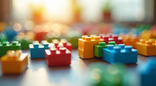 Illustration symbolique représentant des briques modulaires formant une page web