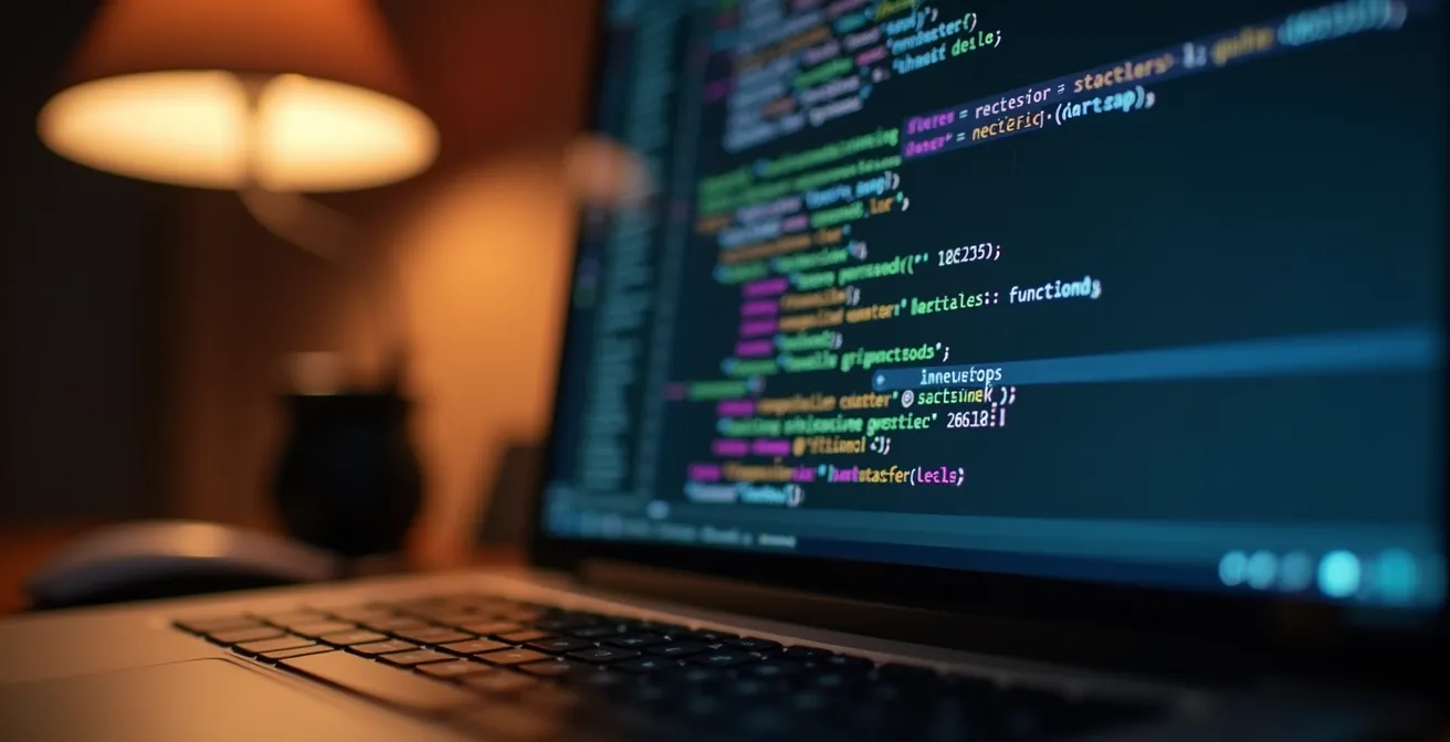 Illustration montrant les fonctionnalités avancées de Sass : mixins, fonctions et boucles pour automatiser le CSS