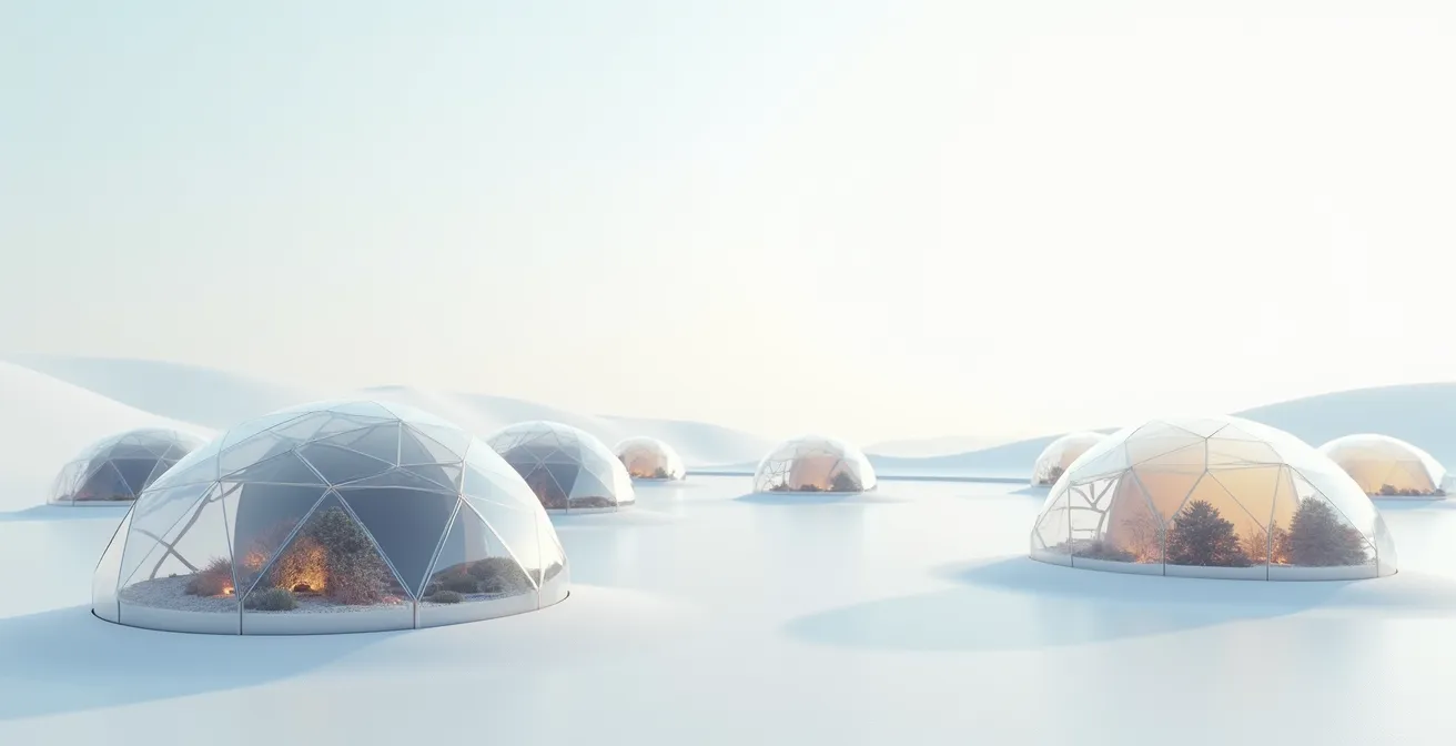 Représentation de l'encapsulation Shadow DOM avec des sphères isolées mais interconnectées