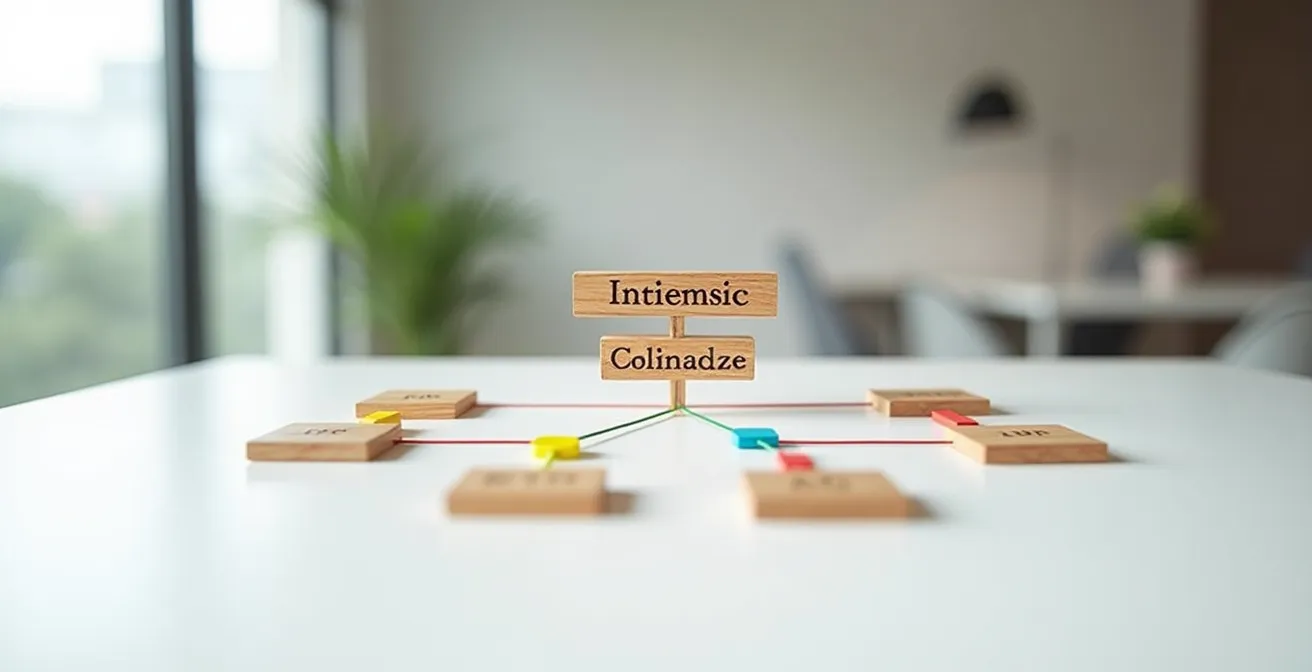 Diagramme visuel montrant le processus de décision pour choisir entre différentes balises sémantiques HTML5